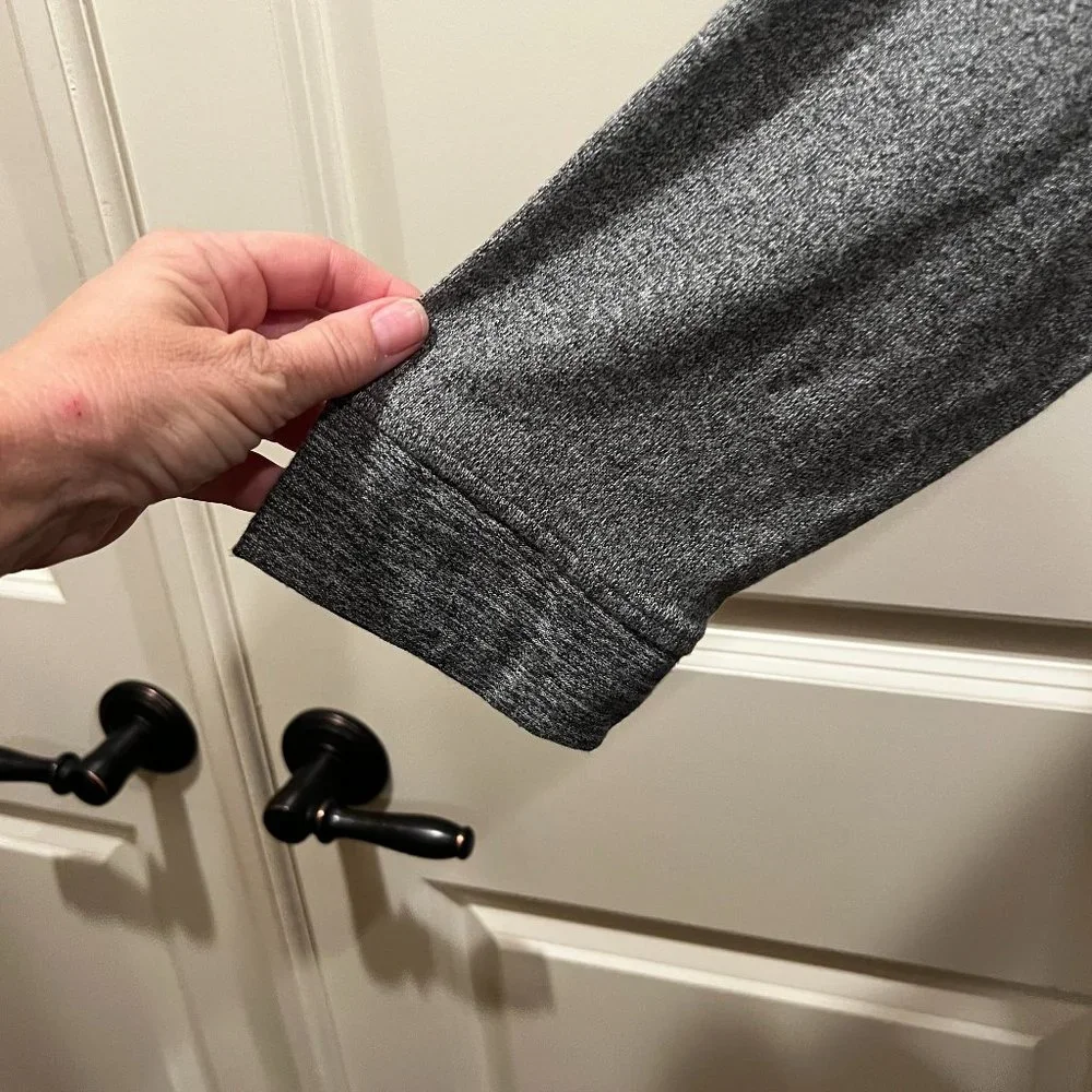 1X Cuddl Duds Lightweight Black Pepper Heather Open Front Cardigan Sweater - Picture 3 of 5